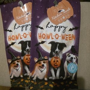 NWT Set Of 4 Halloween Doggie  Kitchen Towels